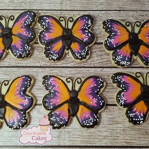 Pretty Butterfly Decorated sugar cookies 3.5&quot; -1 dozen
