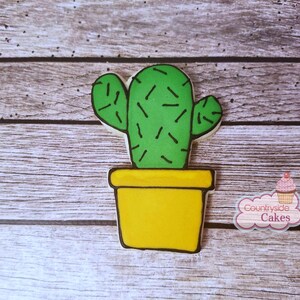 Cactus , Fiesta, Cinco de Mayo themed  Decorated sugar cookies -1 dozen