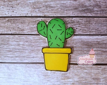 Cactus , Fiesta, Cinco de Mayo themed  Decorated sugar cookies -1 dozen