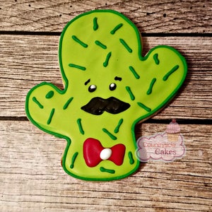 Cactus , Fiesta, Cinco de Mayo themed  Decorated sugar cookies -1 dozen