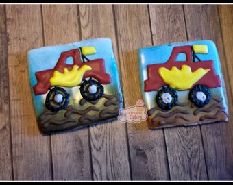 Monster Truck Decorated Sugar Cookies -1 dozen