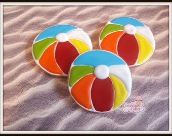 Beach ball Decorated Sugar Cookies  -1 dozen