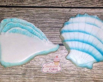 Seashell Decorated Sugar Cookies  -1 dozen