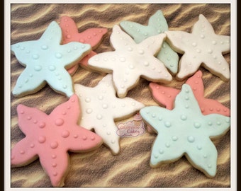 Starfish Decorated Sugar Cookies  -1 dozen