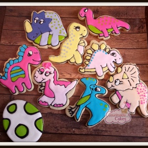 Dinosaur Decorated Sugar Cookies  -1 dozen