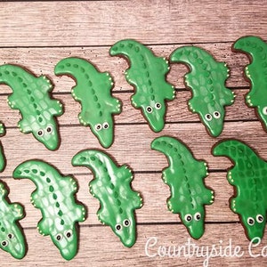 Crocodile or Alligator decorated sugar cookies 3 1 dozen image 2