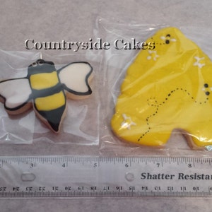 Bee and Beehive Decorated sugar cookies -1 dozen