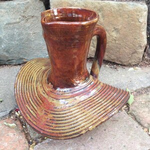 Wheel Thrown Collared Pitcher/Vase With Layered Glazes - Handmade Studio Pottery