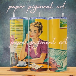 Sarcastic 1950s Housewife Tumbler wrap, is the perfect accessory for those who appreciate a touch of vintage humor. This skinny tumbler design is a hilarious conversation starter.