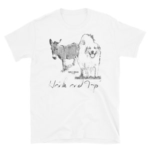 Hank & Trip T-shirt blanc unisexe à manches courtes
