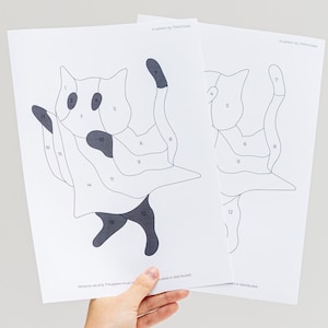 Stained glass pattern Cat Ghost Funny, Digital Download DIY Halloween Suncatcher Decor Beginner PDF wall art, home decor