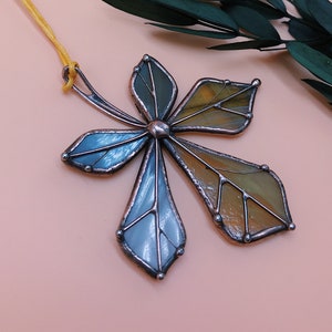 Stained Glass Leaf Necklace for Woman Vintage Jewelry Mothers Gift Woman Girl Technique Nature Accessories Handcrafted Ukraine