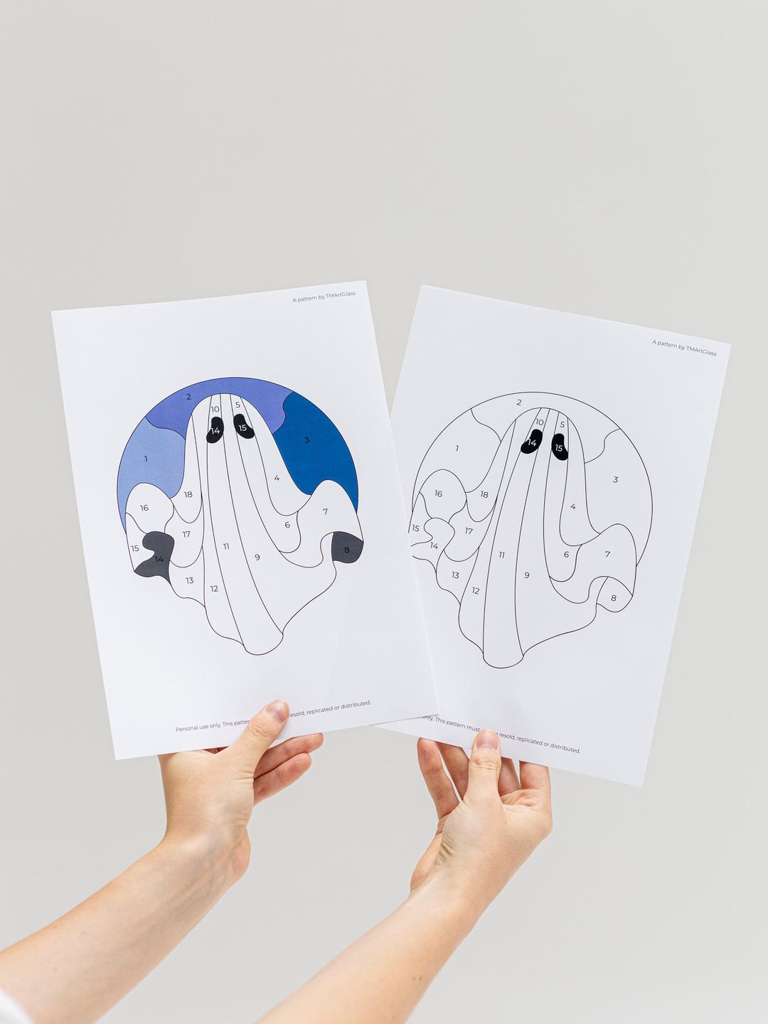 Stained Glass Pattern Ghost, Digital Download DIY Halloween Suncatcher ...