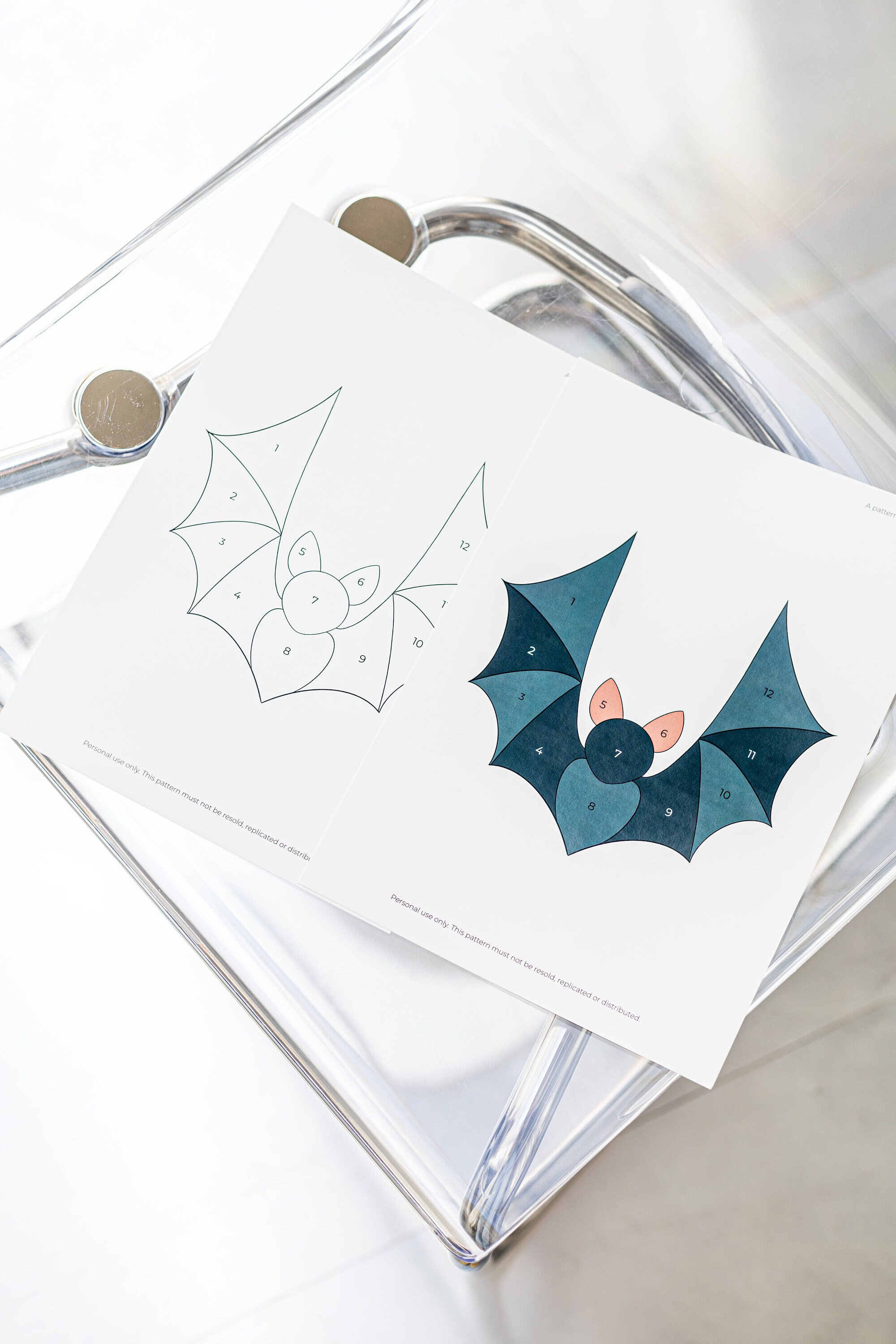 Stained Glass Bat Pattern, Halloween Suncatcher DIY Decor (Digital Download)