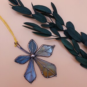 Stained Glass Leaf Necklace for Woman Vintage Jewelry Mothers Gift Woman Girl Technique Nature Ornament Accessories Handcrafted Ukraine image 8