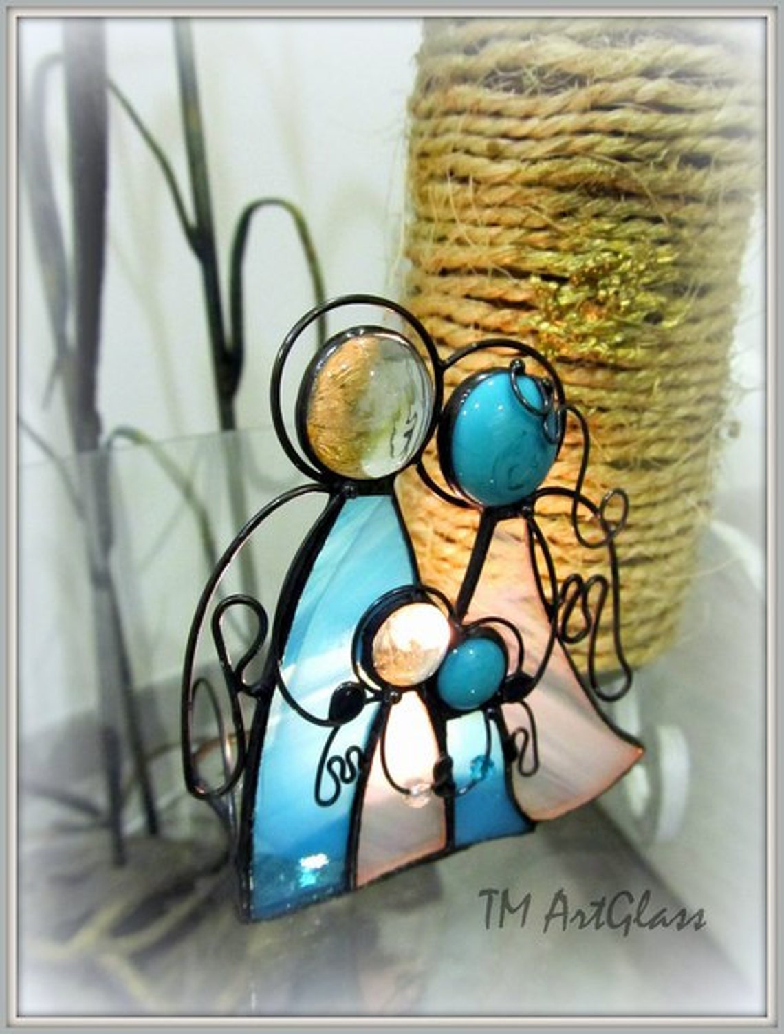 Stained Glass Candle Holder A gift for family Gift for Mom Etsy