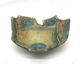 Daniel Oberti Studio Art Pottery Bowl: Signed Ceramic Footed Bowl