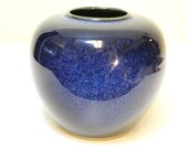 Cobalt Super Silky Blue Glaze Vase Japanese Classic Ginger Jar Shape made by OMC aka Otagiri Pottery Japan 5 1 4 quot