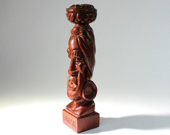Traditional Brazilian Mulatta Carving Heavy Jatoba Type Hardwood Brasil Handicraft Folk Art Outsider Work Sculpture See Video !!