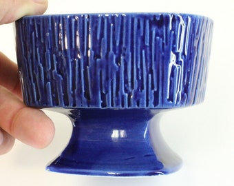 Rössler Brutalist Blue Ceramic Planter Pot - Swiss Design
