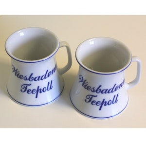 Wallendorfer Porzellan Mugs Wiesenbadener Teepott Imprint Matched Pair Porcelain Beer Glasses Tea Cups