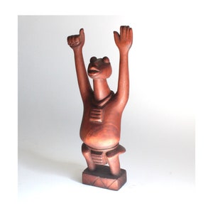 Kamba Rain God Carving by Katumo Kenyan Wakamba Tribal in Red Wood Mahogany or Teak Style Hardwood African Traditional See Video image 1