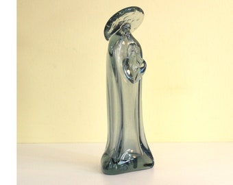 Handcrafted Recycled Glass Madonna Altarpiece: Santa Maria of Guadalupe