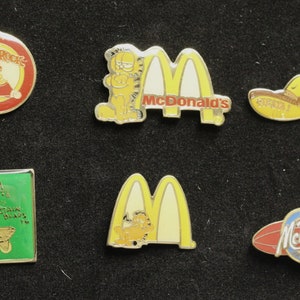 McDonald's Lapel Pin Collection 48 piece Set of Enameled Tie Back Crew and Management Flair Badges Olympics Disney Conventions etc. image 6