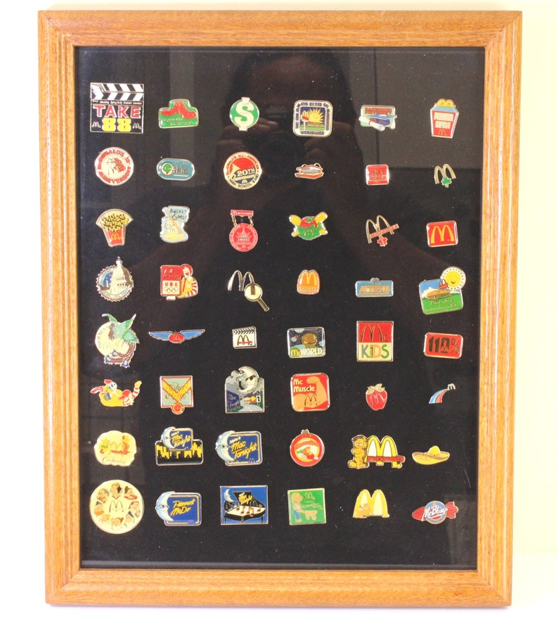 McDonald's Lapel Pin Collection 48 piece Set of Enameled Tie Back Crew and Management Flair Badges Olympics Disney Conventions etc. image 2