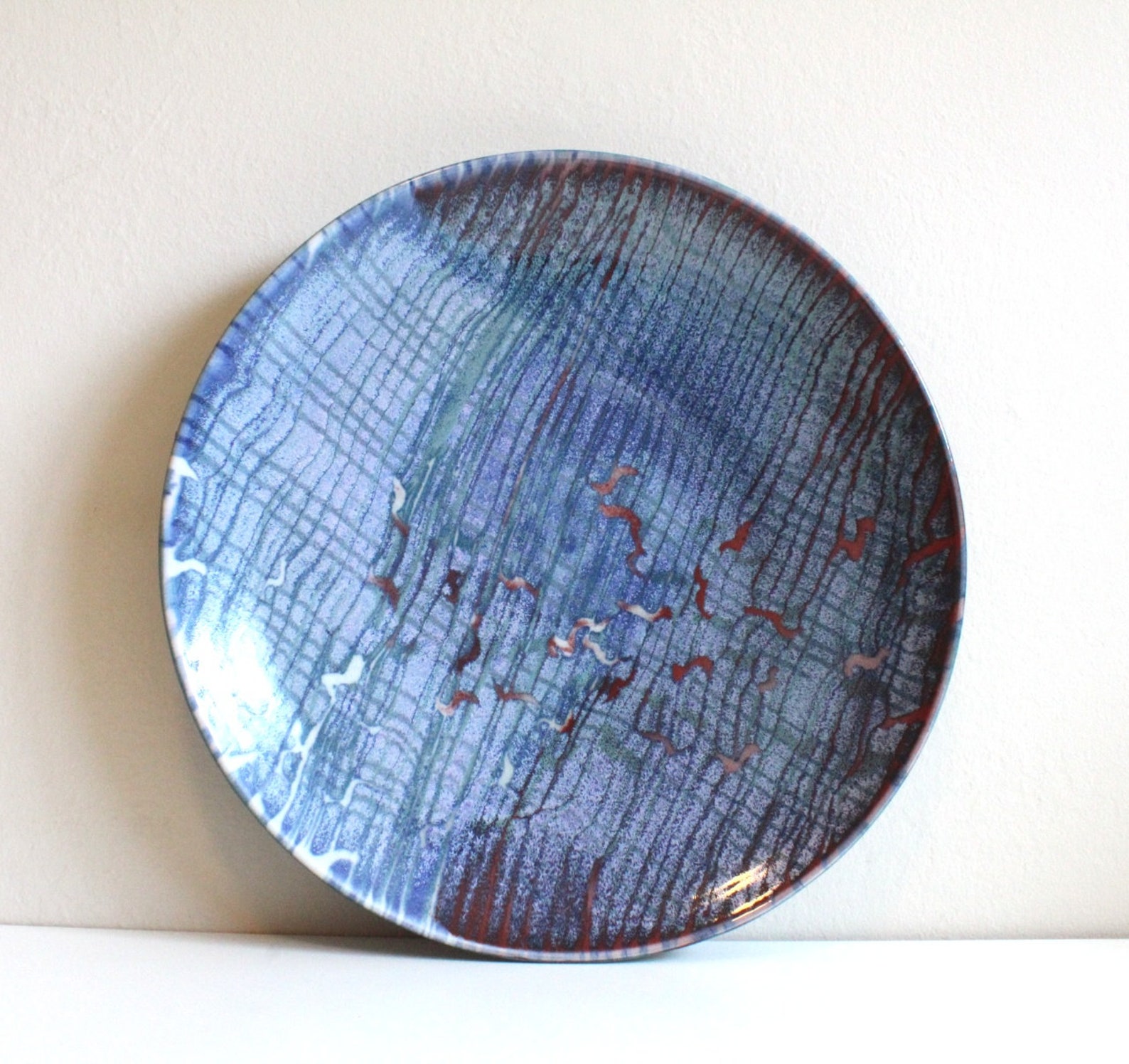 Pristine Studio Pottery Display Plate by K. Franklin Signed Etsy