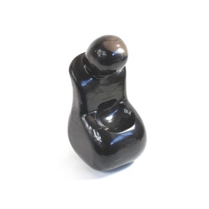 Natural Hard Stone Sculpture of Seated Figure with Bowed Head in High Level of Polish Abstract Modernist Minimalist