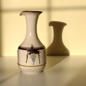 Crown Studio Pottery Wine Carafe Hand Painted Grape Motif Elegant Functionality