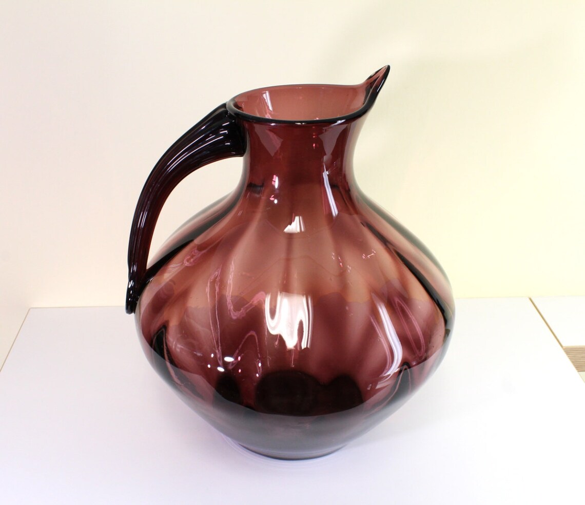 Dramatic Blenko 963 Handblown Amethyst Pitcher Comanding Size - Etsy