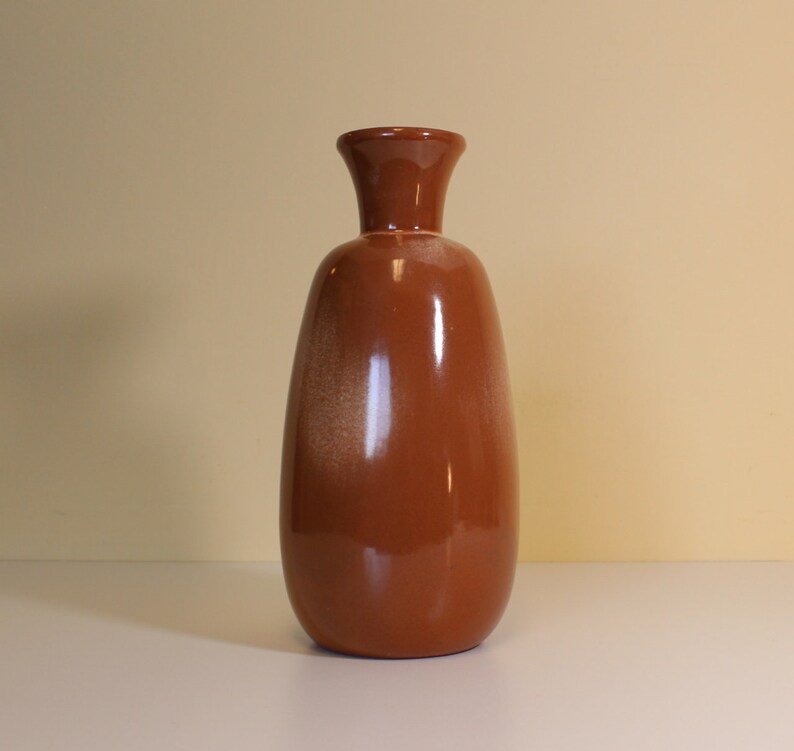 Frankoma 29 Ceramic Bud Vase Brownish Glaze Mid Century Etsy