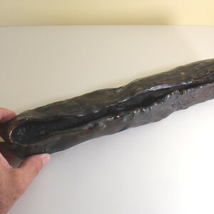 Rough Trough Form Suiban Vase Studio Pottery Brutal Coarse Glaze Wabi Sabi Fired Clay Ikebana Vessel Masters Grade Kado Piece