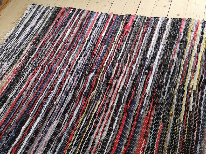 Swedish Vintage Extra Large Rag Rug Woven Rag Rug Multicolored Etsy