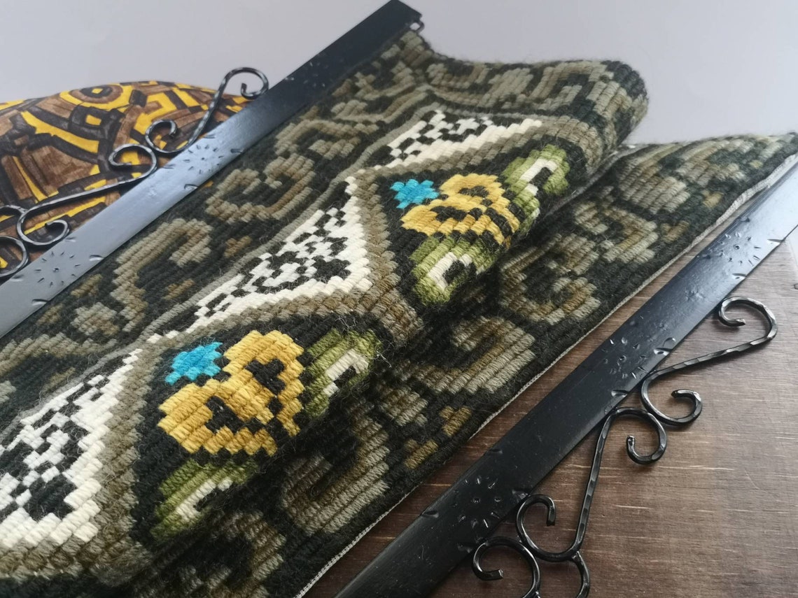 Vintage Embroidered Wall Hanging Geometric Swedish Folk Etsy