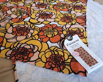 Vintage Finlayson bath towel Finnish floral towel Doris by Aini Vaari