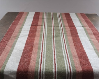 Vintage Swedish table runner Handwoven table runner Striped table runner