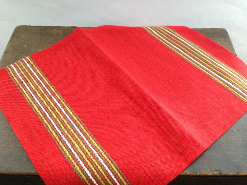 Swedish Woven Napkins Set of 2 Woven Red Green Placemats Folk Etsy
