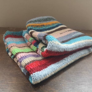 Vintage knitted striped pillow case Handmade knitted pillow cover Decorative pillow case