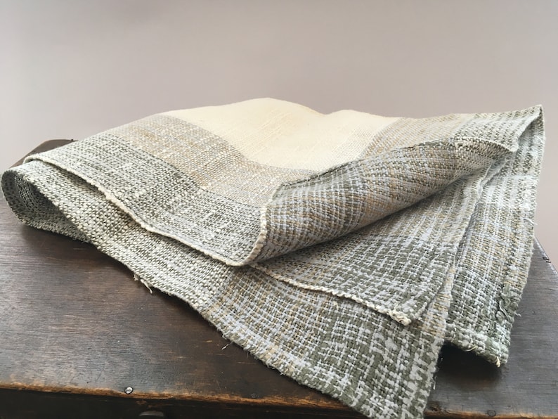 Vintage Table Runner White Gray Table Runner Burlap Table Etsy