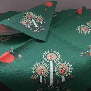 Swedish Hilja table cloth napkin set Hearts burlap table cloth Jute Holiday table cloth Scandinavian christmas