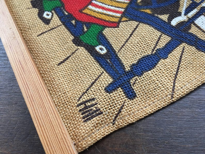 Vintage Swedish Textile Wall Art by Hill Printed Linen Wall Etsy