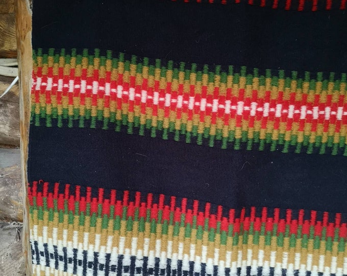 Vintage Wall Hanging Finnish Raanu Striped Wall Tapestry Table Runner