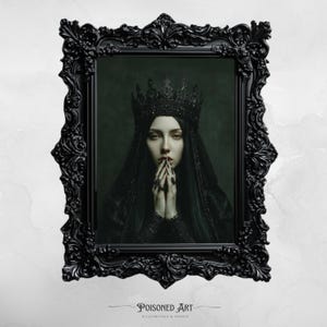 Gothic Queen Rolled Poster - Witchy Dark Wall Art mit schwarzer Krone, alternativer Stil Home Decor, einzigartiges Geschenk für Gothic Aesthetic Lovers