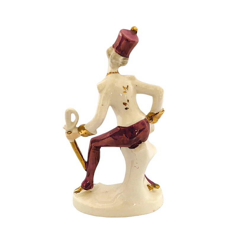 Art Deco Soldier and Woman Companion Shiny Porcelian Pair Etsy