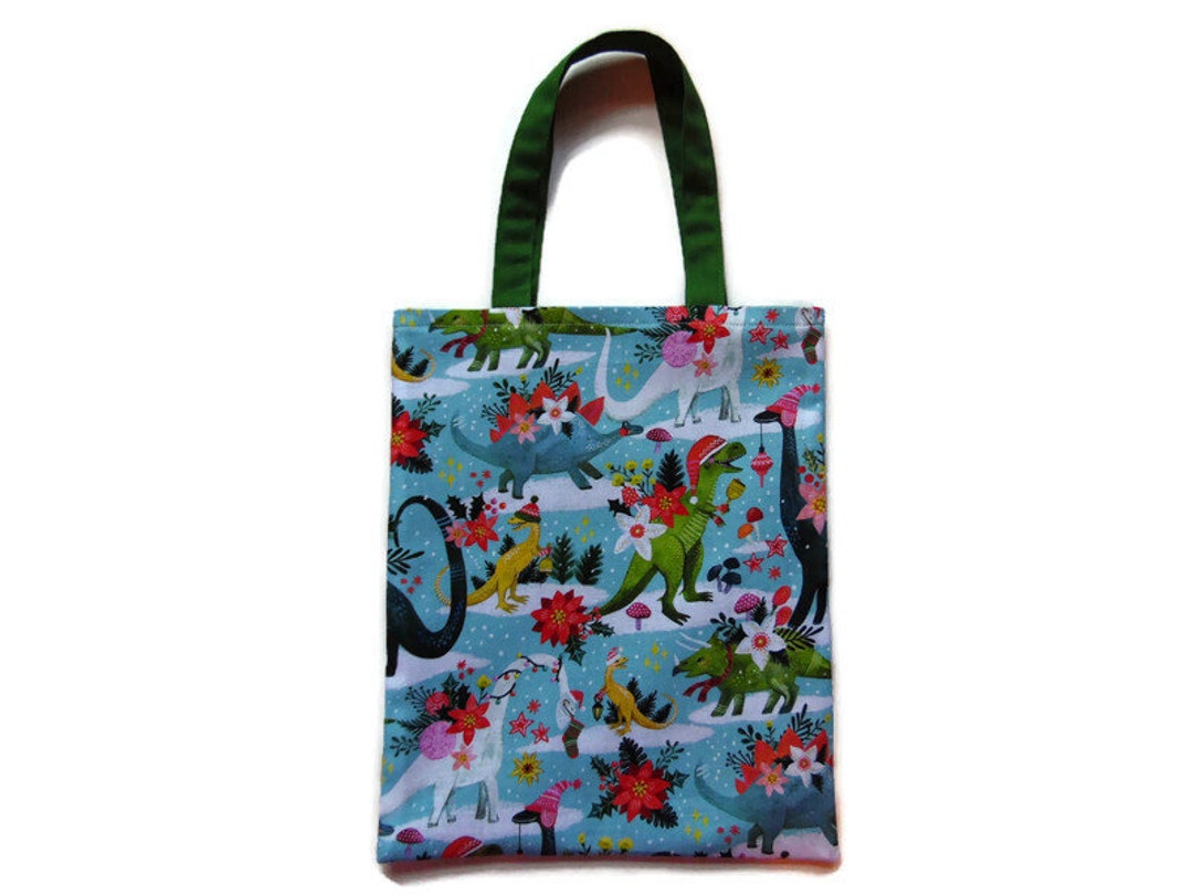 Christmas Dinosaur Gift Bag, Favor Bag, Goodie Bag Etsy