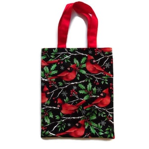 Christmas Cardinal Gift Bag, Cardinal Favor Bag, Cardinal Goodie Bag