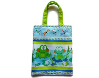 Frog Gift Bag, Frog and Dragonfly Gift, Frog Goodie Bag, Favor Bag